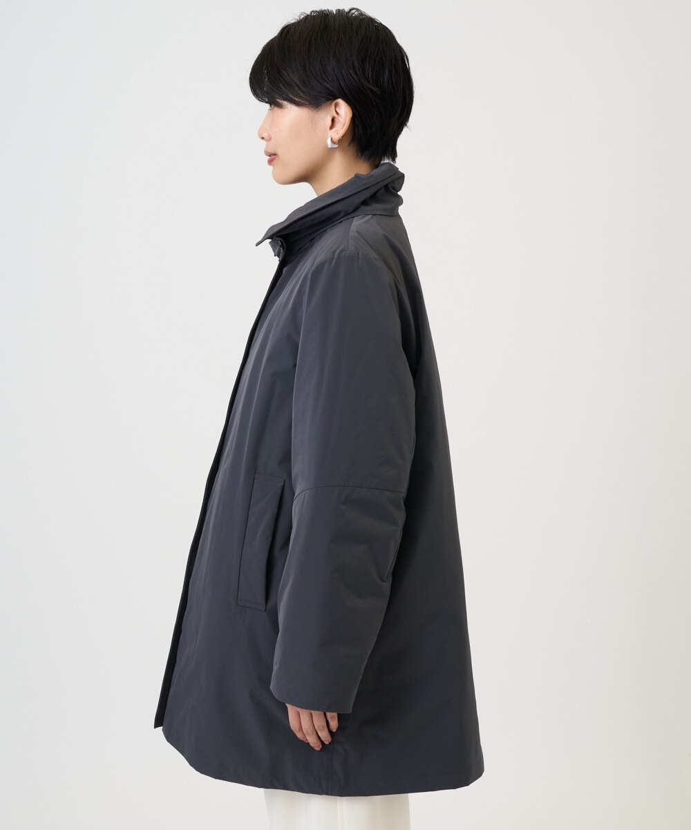 PZUAD46590 GEORGES RECH(ジョルジュ・レッシュ) ステッチレスステンカラーミドルダウンコート ダークグレー