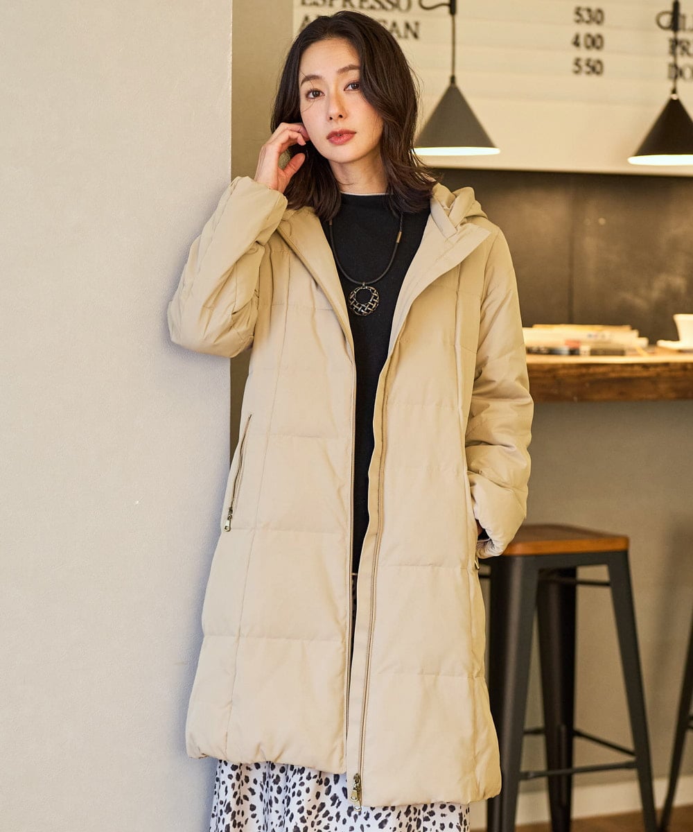 PZUAD47570 GEORGES RECH シャイニータフタロングダウンコート