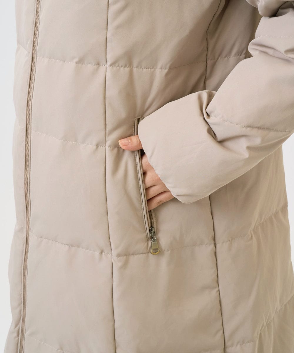 PZUAD47570 GEORGES RECH(ジョルジュ・レッシュ) シャイニータフタロングダウンコート ベージュ