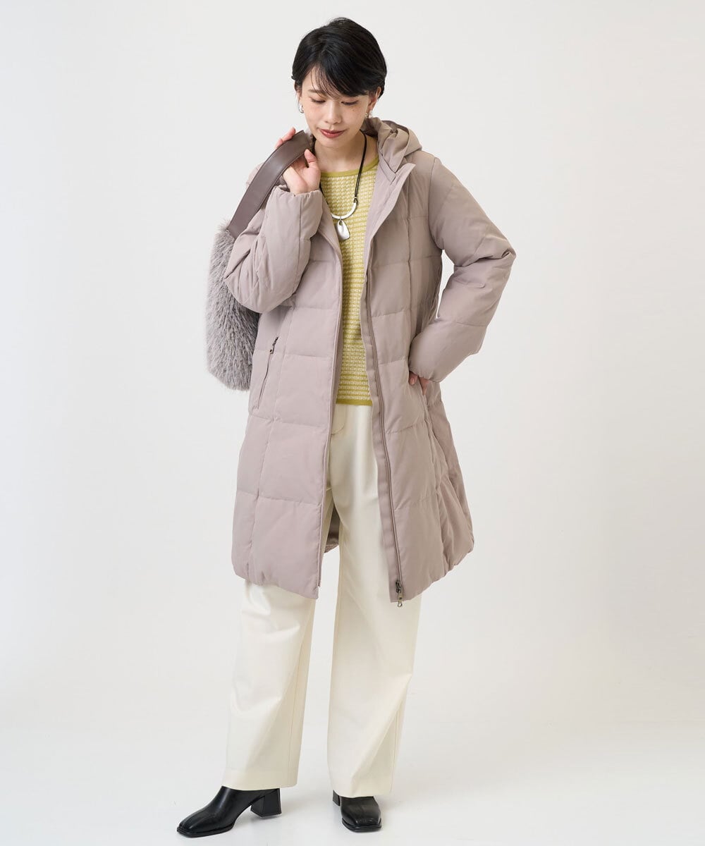PZUAD47570 GEORGES RECH(ジョルジュ・レッシュ) シャイニータフタロングダウンコート ベージュ