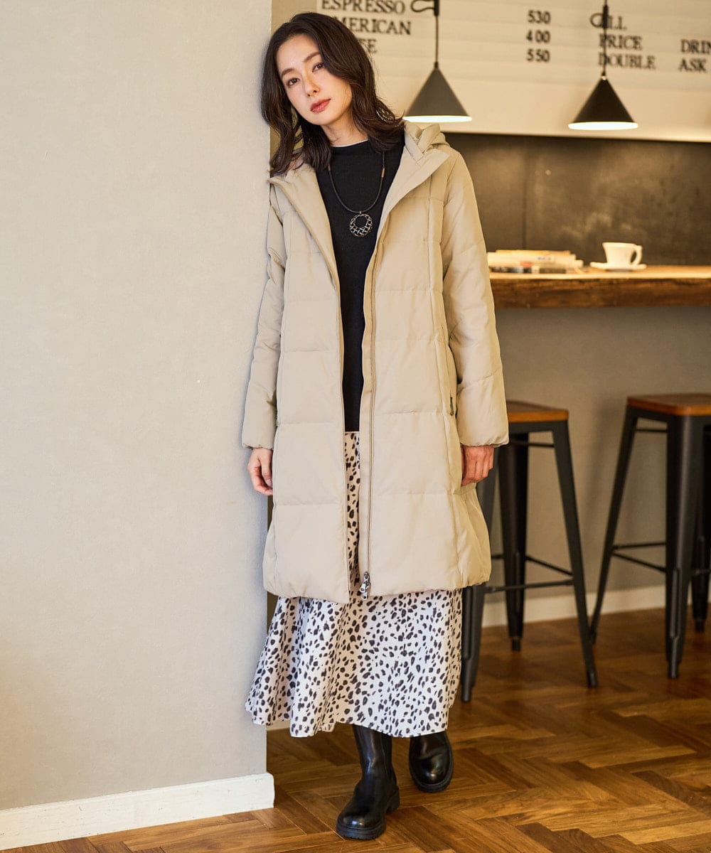 PZUAD47570 GEORGES RECH(ジョルジュ・レッシュ) シャイニータフタロングダウンコート ベージュ