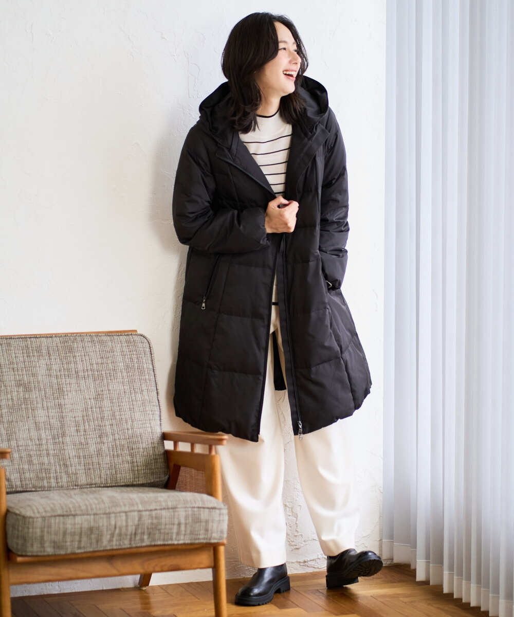 PZUAD47570 GEORGES RECH(ジョルジュ・レッシュ) シャイニータフタロングダウンコート ベージュ