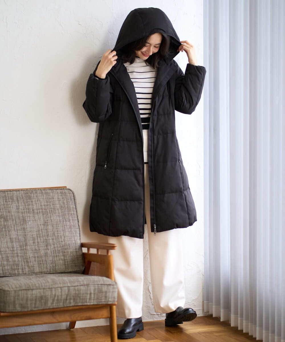 PZUAD47570 GEORGES RECH(ジョルジュ・レッシュ) シャイニータフタロングダウンコート ベージュ