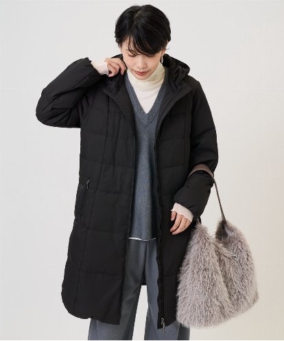 PZUAD47570 GEORGES RECH シャイニータフタロングダウンコート