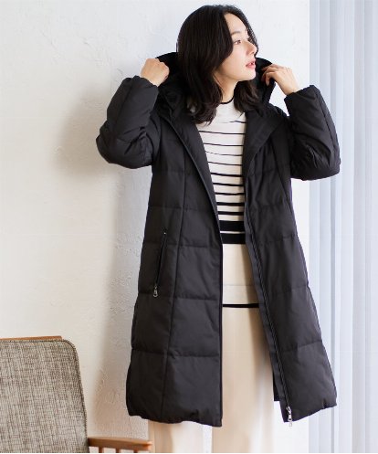 PZUAD47570 GEORGES RECH シャイニータフタロングダウンコート