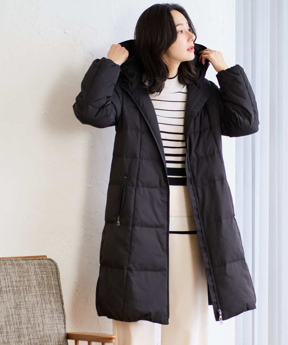 PZUAD47570 GEORGES RECH シャイニータフタロングダウンコート