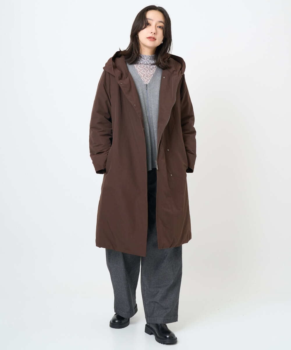 PZUAF15630 GEORGES RECH(ジョルジュ・レッシュ) グログランステッチレスロングダウンコート ネイビー
