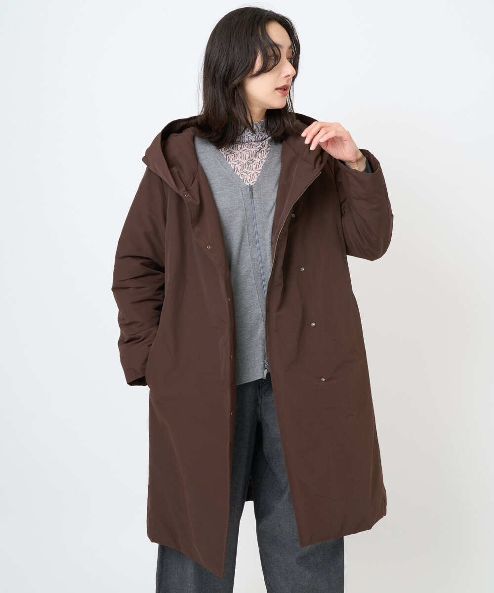 PZUAF15630 GEORGES RECH(ジョルジュ・レッシュ) グログランステッチレスロングダウンコート ネイビー