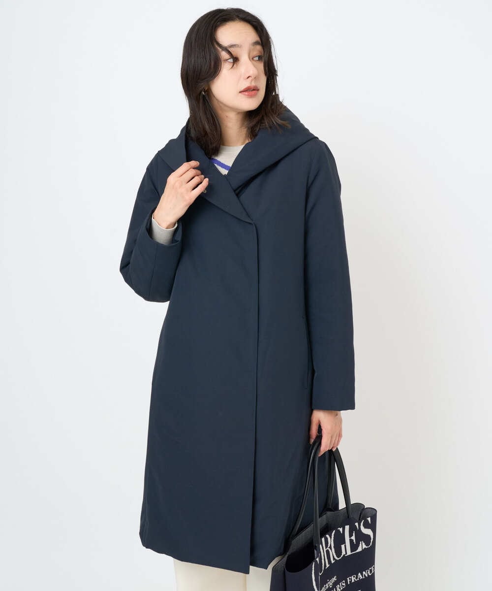 PZUAF15630 GEORGES RECH(ジョルジュ・レッシュ) グログランステッチレスロングダウンコート ネイビー