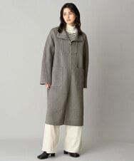 PZUAG32800 GEORGES RECH(ジョルジュ・レッシュ) Pure Super100'sリバービルドネックロングコート ブルー