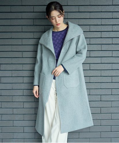 PZUAG32800 GEORGES RECH Pure Super100'sリバービルドネックロングコート