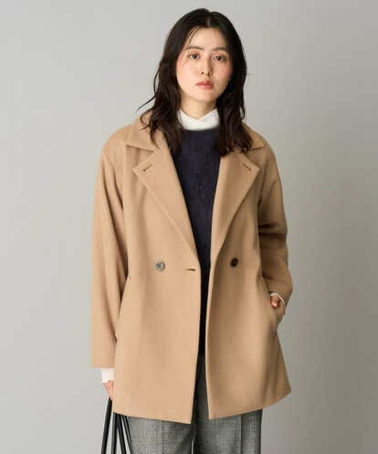 PZUAG50590 GEORGES RECH Super100'sウールダブルブレストミドルコート