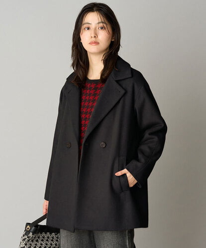 PZUAG50590 GEORGES RECH Super100'sウールダブルブレストミドルコート