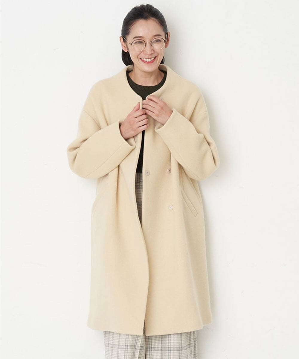 PZUAT40630 GEORGES RECH(ジョルジュ・レッシュ) ウールロングコート ライトイエロー