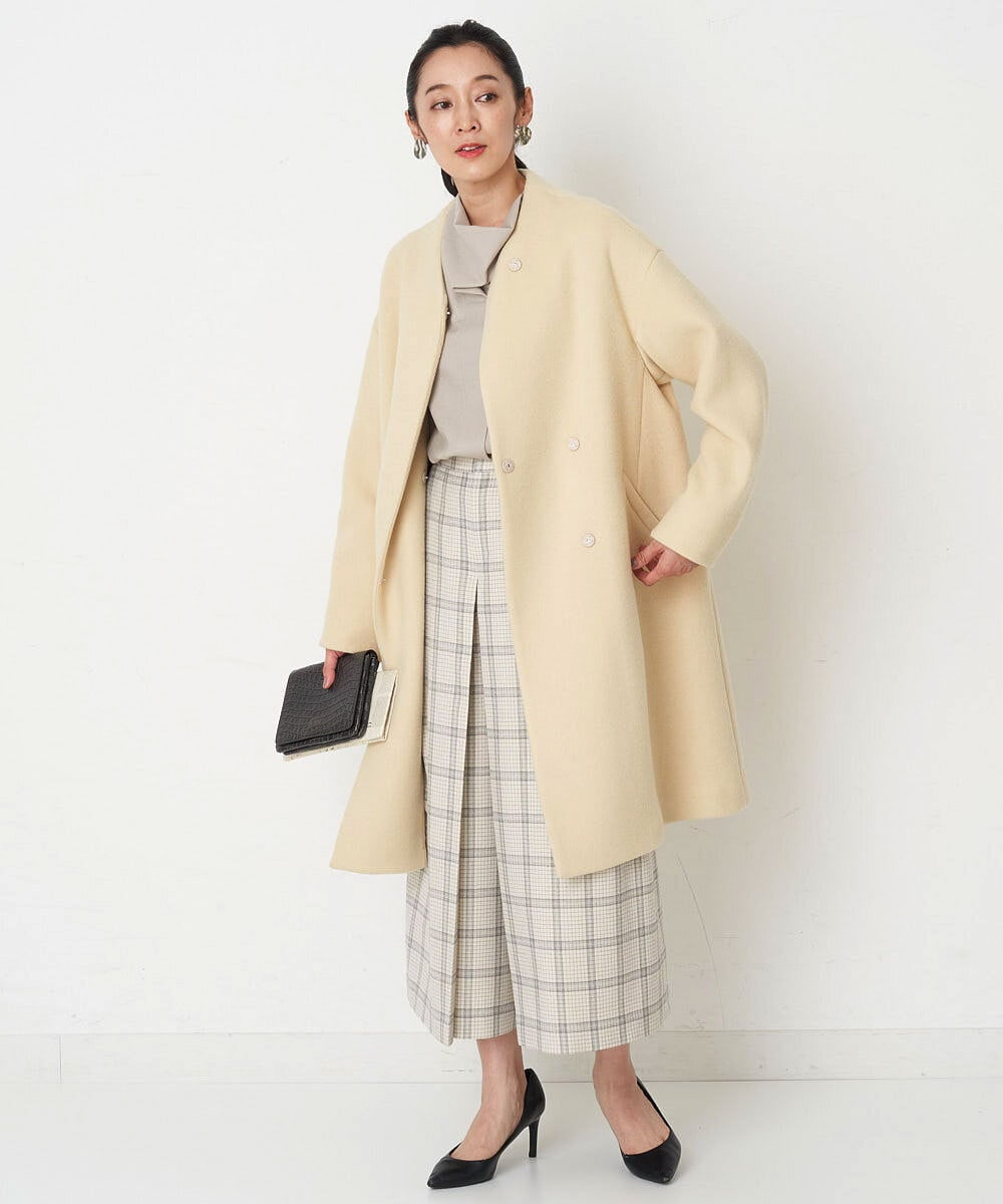 PZUAT40630 GEORGES RECH(ジョルジュ・レッシュ) ウールロングコート ライトイエロー