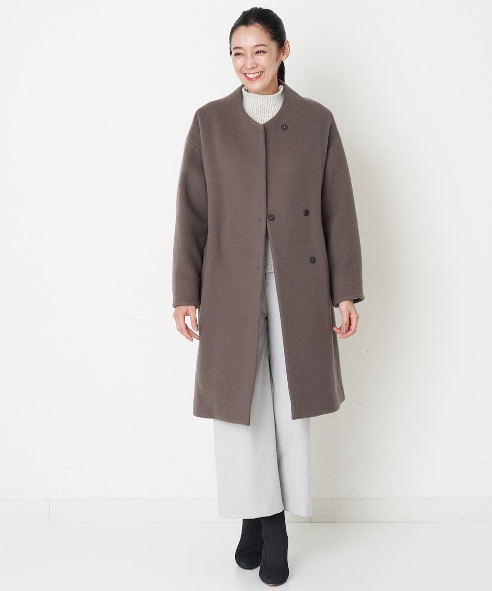 PZUAT40630 GEORGES RECH(ジョルジュ・レッシュ) ウールロングコート ブラウン