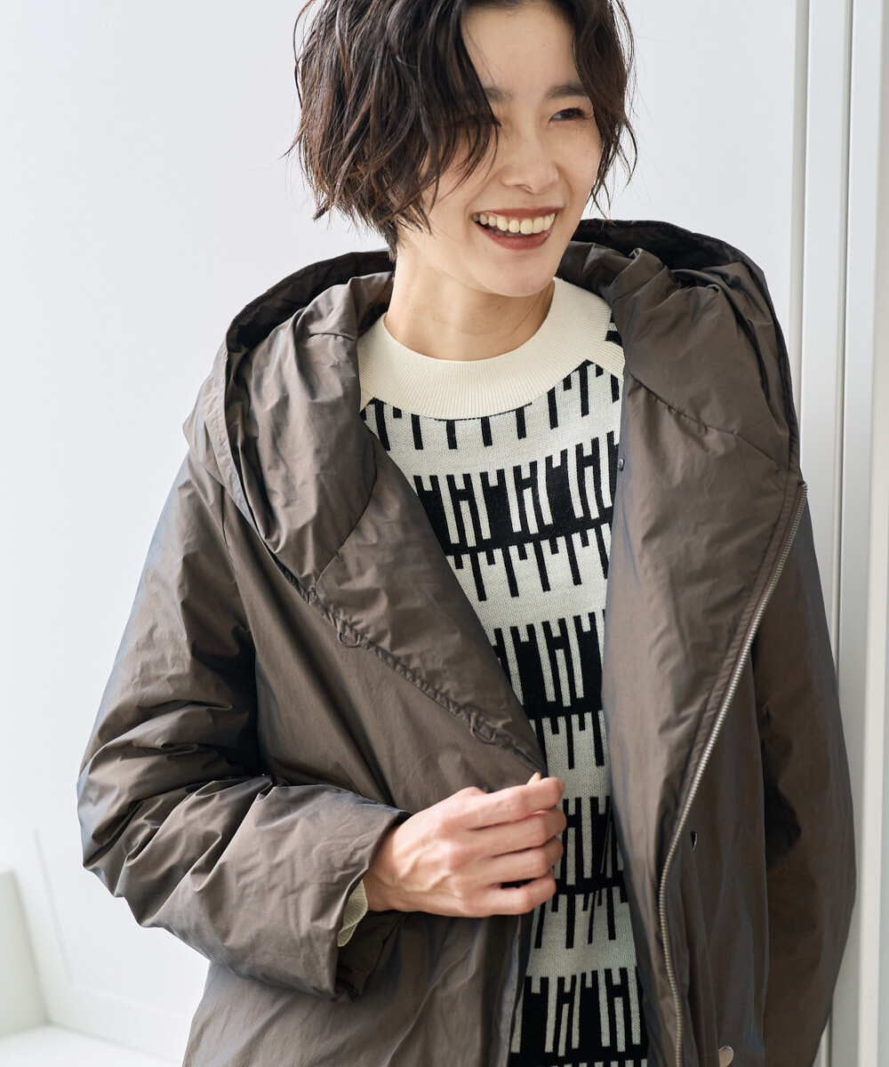 PZUCD55590 GEORGES RECH ステッチレスシャンブレーロングダウンコート