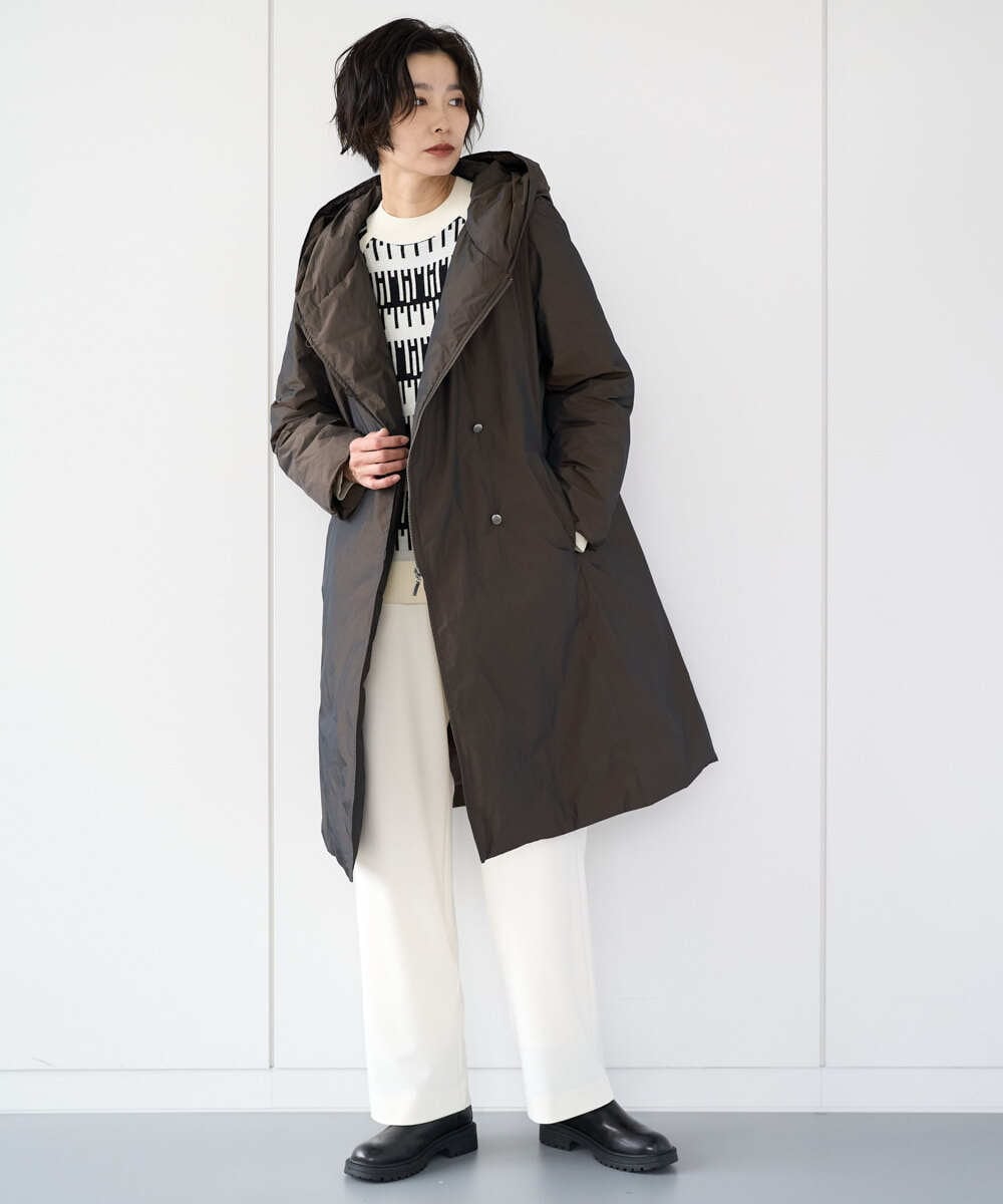 PZUCD55590 GEORGES RECH(ジョルジュ・レッシュ) ステッチレスシャンブレーロングダウンコート ブラウン