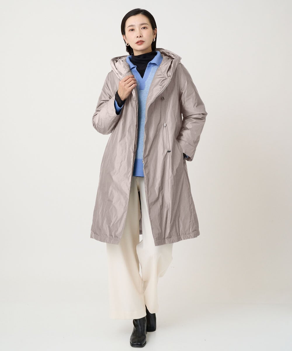 PZUCD55590 GEORGES RECH(ジョルジュ・レッシュ) ステッチレスシャンブレーロングダウンコート ブラウン