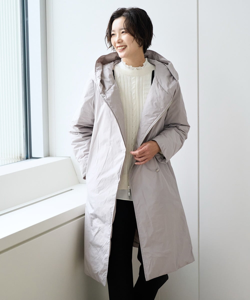 PZUCD55590 GEORGES RECH(ジョルジュ・レッシュ) ステッチレスシャンブレーロングダウンコート ブラウン