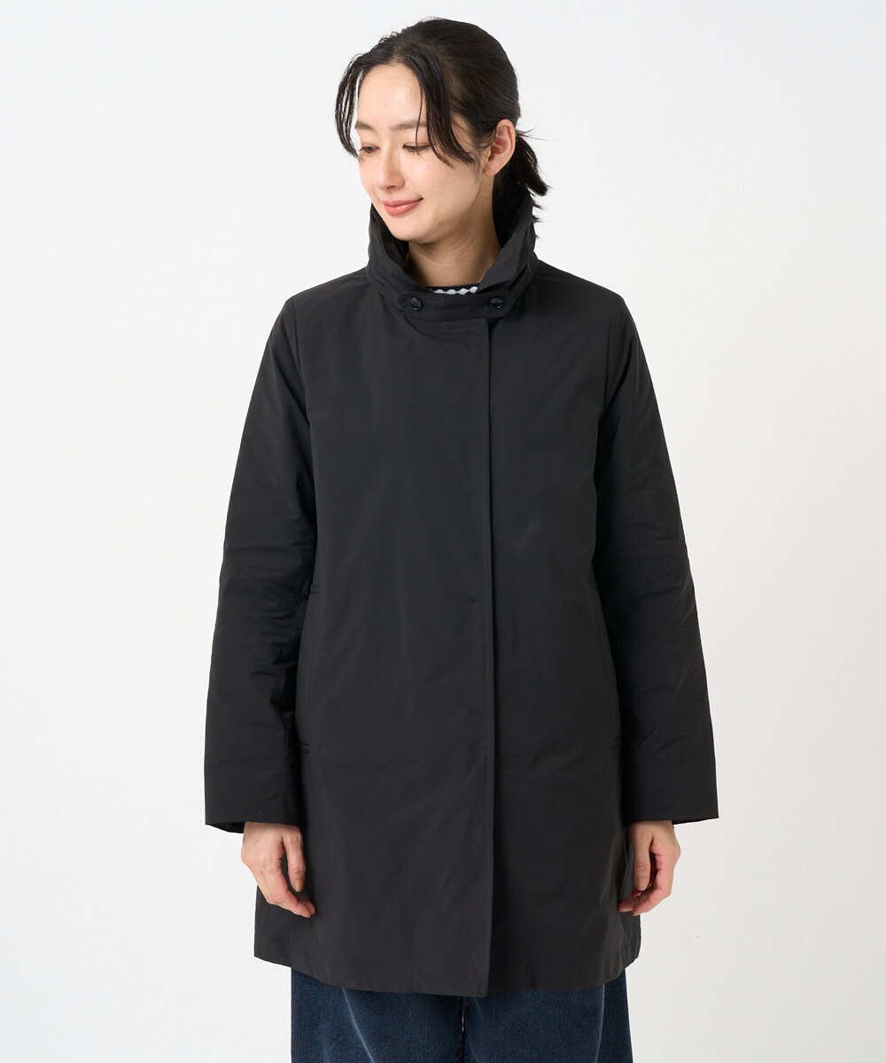 PZUCF46590 GEORGES RECH(ジョルジュ・レッシュ)  [追加]ステッチレスステンカラーミドルダウンコート ブラック