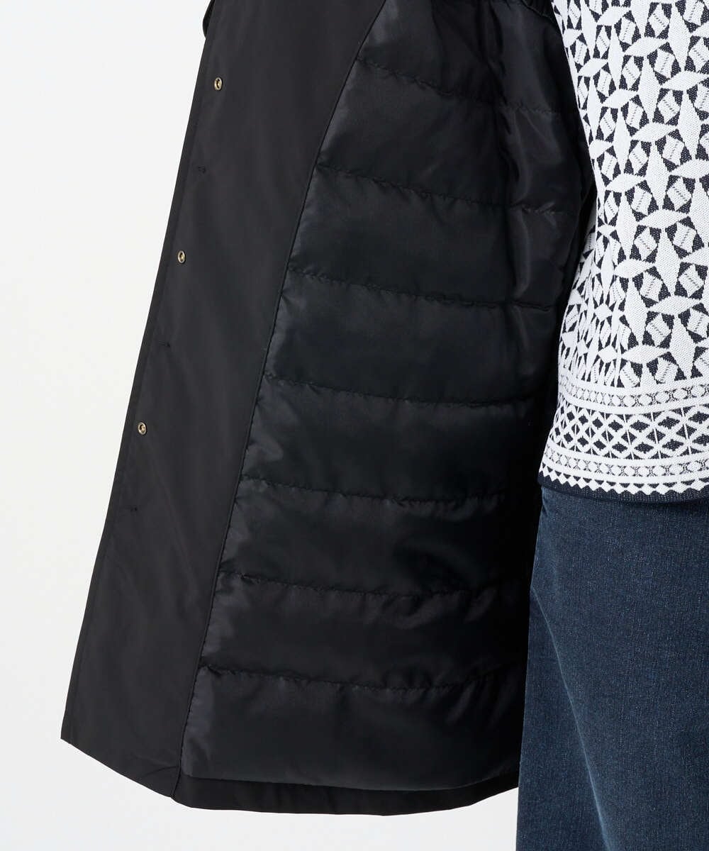 PZUCF46590 GEORGES RECH(ジョルジュ・レッシュ)  [追加]ステッチレスステンカラーミドルダウンコート ブラック