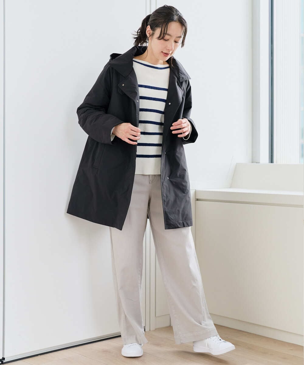 PZUCF46590 GEORGES RECH(ジョルジュ・レッシュ)  [追加]ステッチレスステンカラーミドルダウンコート ブラック