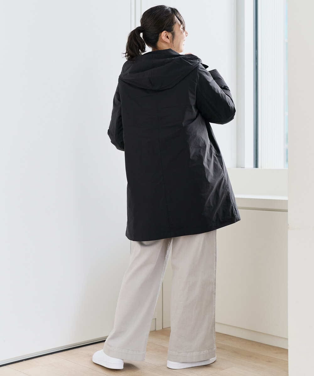 PZUCF46590 GEORGES RECH(ジョルジュ・レッシュ)  [追加]ステッチレスステンカラーミドルダウンコート ブラック