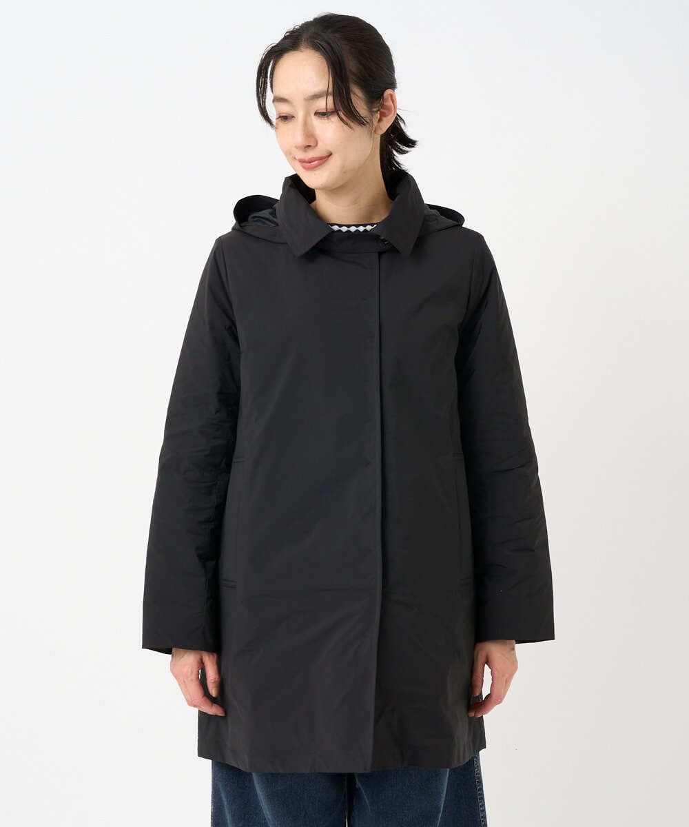 PZUCF46590 GEORGES RECH(ジョルジュ・レッシュ)  [追加]ステッチレスステンカラーミドルダウンコート ブラック