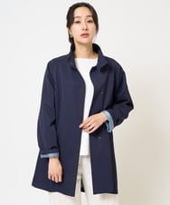 PZUEA30470 GEORGES RECH(ジョルジュ・レッシュ) スタンドカラーAラインステンカラーコート ネイビー
