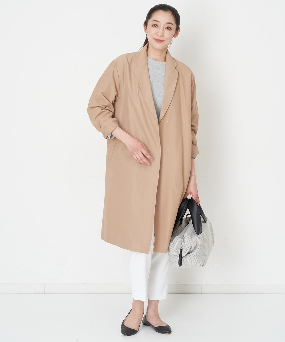 PZUET15430 GEORGES RECH(ジョルジュ・レッシュ) ドロップショルダーロングチェスターコート ネイビー