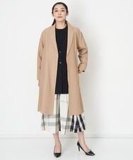 PZUET15430 GEORGES RECH(ジョルジュ・レッシュ) ドロップショルダーロングチェスターコート ネイビー