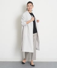 PZUET25560 GEORGES RECH(ジョルジュ・レッシュ)  [セットアップ対応]リネンへリンボンストライプコート アイボリー