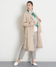 PZUET25560 GEORGES RECH(ジョルジュ・レッシュ)  [セットアップ対応]リネンへリンボンストライプコート アイボリー