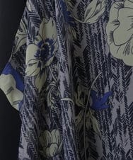 R6BAS30360 HIROKO BIS(小さいサイズ)(メゾン ドゥ サンク) 【小さいサイズ/洗える】シフォン切り替えチュニック ブルー