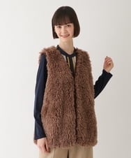 R6BAV05270 HIROKO BIS(小さいサイズ)(メゾン ドゥ サンク) 【小さいサイズ/洗える】エコファーベスト ベージュ