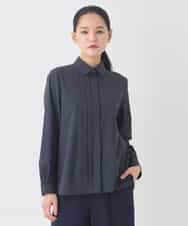 R6BDD70230 HIROKO BIS(小さいサイズ)(メゾン ドゥ サンク) 【小さいサイズ】タックデザインタイプライターシャツ ホワイト