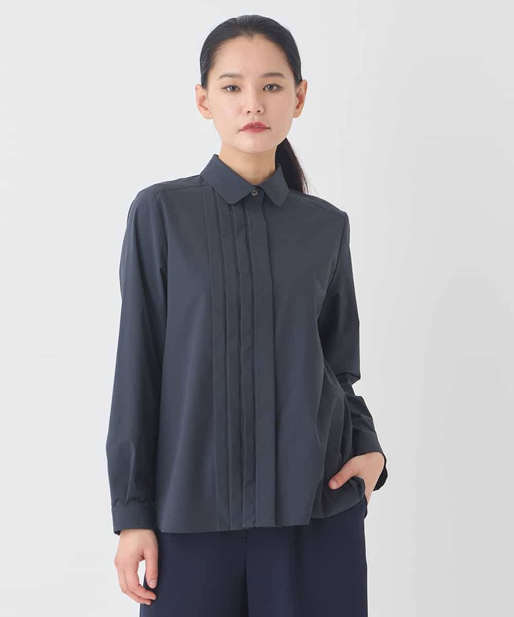 R6BDD70230 HIROKO BIS(小さいサイズ)(メゾン ドゥ サンク) 【小さいサイズ】タックデザインタイプライターシャツ ホワイト