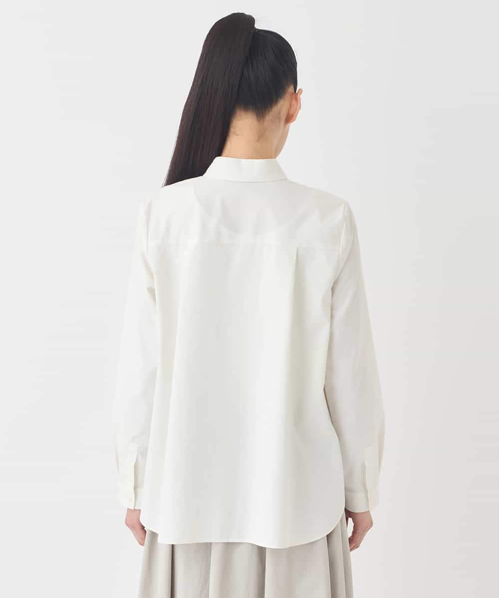 R6BDD70230 HIROKO BIS(小さいサイズ)(メゾン ドゥ サンク) 【小さいサイズ】タックデザインタイプライターシャツ ホワイト