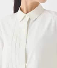 R6BDD70230 HIROKO BIS(小さいサイズ)(メゾン ドゥ サンク) 【小さいサイズ】タックデザインタイプライターシャツ ホワイト