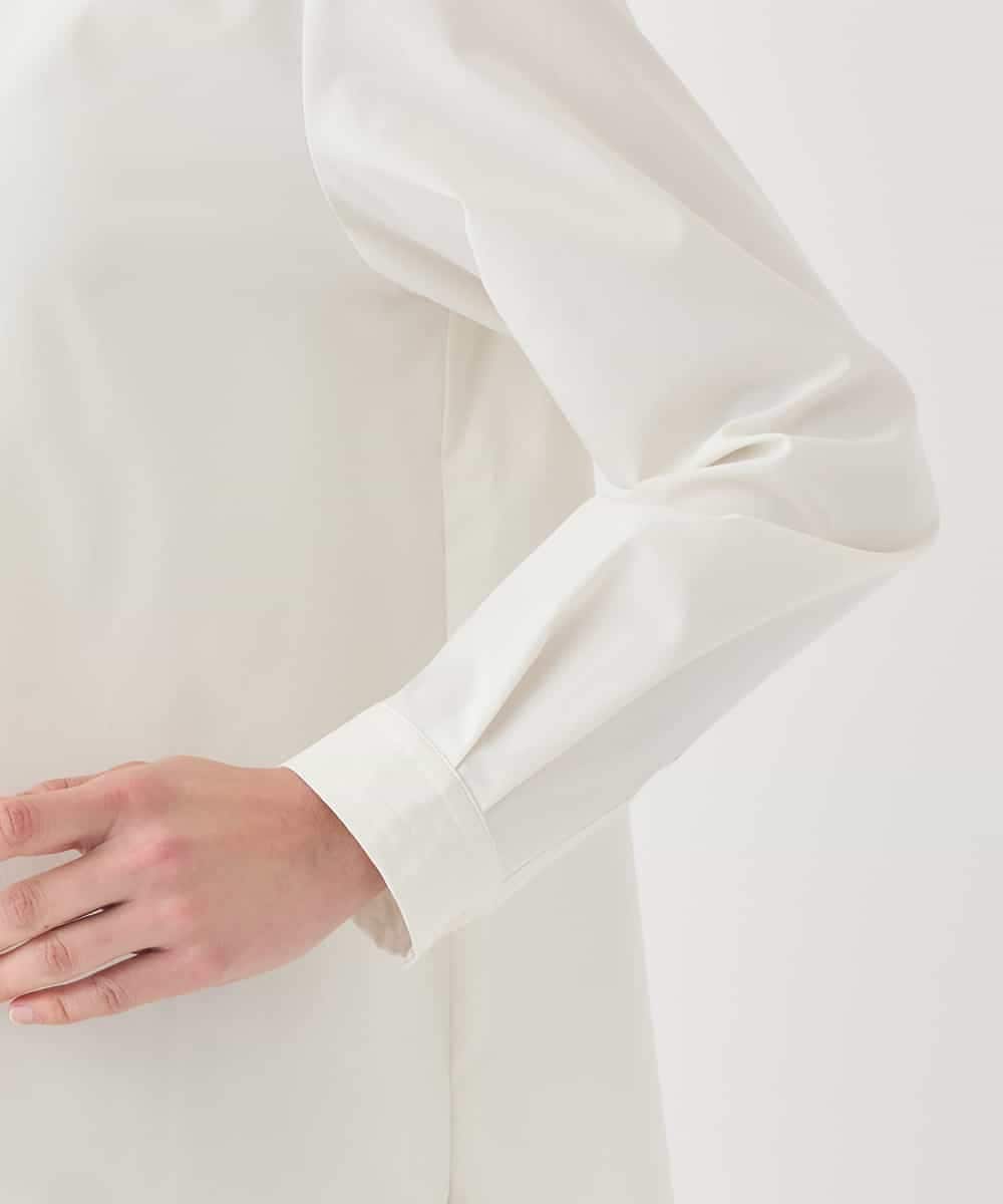 R6BDD70230 HIROKO BIS(小さいサイズ)(メゾン ドゥ サンク) 【小さいサイズ】タックデザインタイプライターシャツ ホワイト