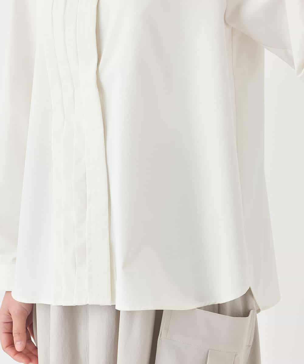 R6BDD70230 HIROKO BIS(小さいサイズ)(メゾン ドゥ サンク) 【小さいサイズ】タックデザインタイプライターシャツ ホワイト