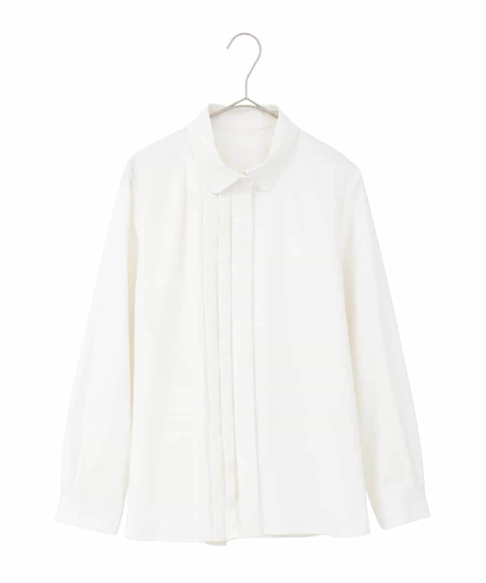 R6BDD70230 HIROKO BIS(小さいサイズ)(メゾン ドゥ サンク) 【小さいサイズ】タックデザインタイプライターシャツ ホワイト