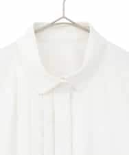 R6BDD70230 HIROKO BIS(小さいサイズ)(メゾン ドゥ サンク) 【小さいサイズ】タックデザインタイプライターシャツ ホワイト