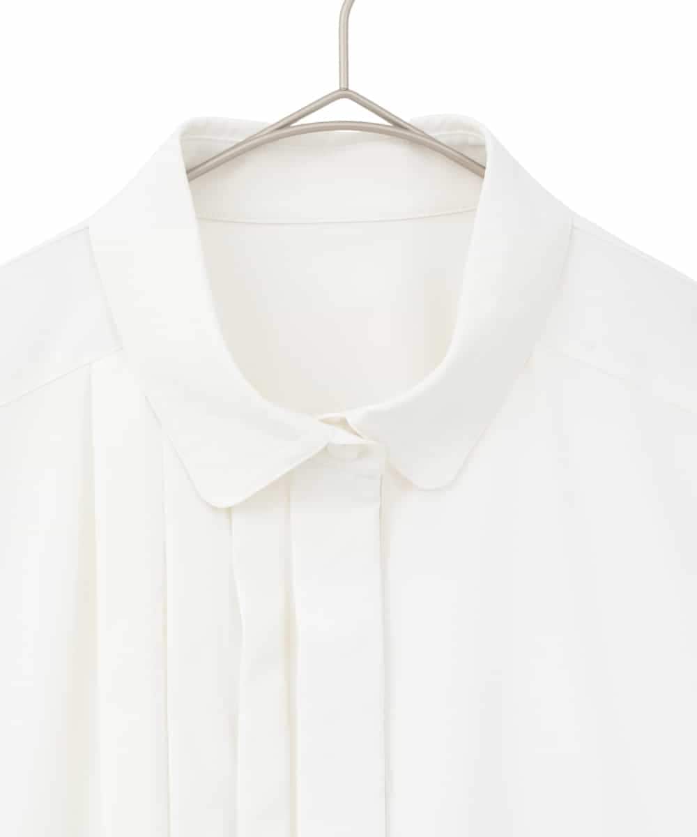 R6BDD70230 HIROKO BIS(小さいサイズ)(メゾン ドゥ サンク) 【小さいサイズ】タックデザインタイプライターシャツ ホワイト