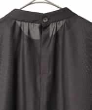 R6BED50260 HIROKO BIS(小さいサイズ)(メゾン ドゥ サンク) 【小さいサイズ】スタンドカラーかまぼこプリーツブラウス ダークグレー