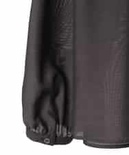 R6BED50260 HIROKO BIS(小さいサイズ)(メゾン ドゥ サンク) 【小さいサイズ】スタンドカラーかまぼこプリーツブラウス ダークグレー