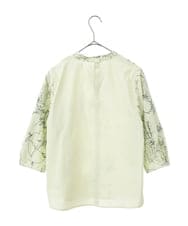 R6BFB30290 HIROKO BIS(小さいサイズ)(メゾン ドゥ サンク) 【小さいサイズ】線描き刺繍デザインブラウス ホワイト