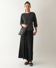 R6BFB56270 HIROKO BIS(小さいサイズ)(メゾン ドゥ サンク) 【小さいサイズ】シアーチェックドットプリントブラウス ブラック