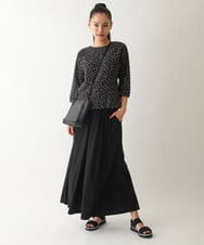 R6BFB56270 HIROKO BIS(小さいサイズ)(メゾン ドゥ サンク) 【小さいサイズ】シアーチェックドットプリントブラウス ブラック